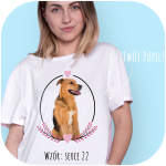 T-shirt z nadrukiem Twój Pupil na koszulce  Biały / Czarny / Unisex  /    Serce 22