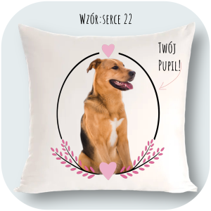Personalizowany Prezent Poduszka z Twoim Pupilem /  Serce 22