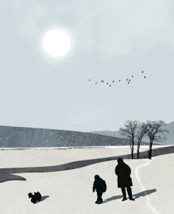 „ Zimowy Spacer / Winter Walk” Unikatowy Plakat z Twoim Zdjęciem Prezent Pamiątka 