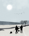 „ Zimowy Spacer / Winter Walk” Unikatowy Plakat z Twoim Zdjęciem Prezent Pamiątka