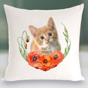 Personalizowany Prezent Poduszka z Twoim Pupilem /  Maki 1