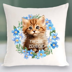 Personalizowany Prezent Poduszka z Twoim Pupilem /  Niezapominajka 1