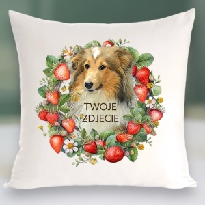 Personalizowany Prezent Poduszka z Twoim Pupilem /   Truskawki 3