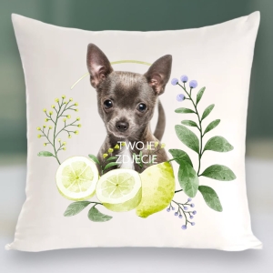 Personalizowany Prezent Poduszka z Twoim Pupilem /  Cytryny 2