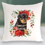 Personalizowany Prezent Poduszka z Twoim Pupilem /  Róża3