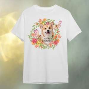 T-shirt z nadrukiem Twój Pupil na koszulce  Biały / Czarny / Unisex  /   Ważki 1