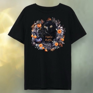T-shirt z nadrukiem Twój pupil na koszulce  Biały / Czarny / Unisex  /  Halloween 1