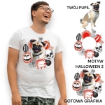 T-shirt z nadrukiem Twój pupil na koszulce  Biały / Unisex  /  Halloween  2