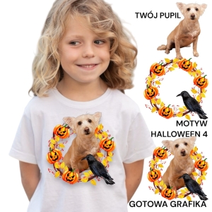 Koszulka z Twoim Pupilem Personalizacja / Biała /Czarna / Dziecięca Unisex  /  Halloween  4