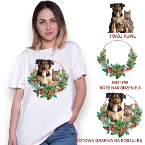 T-shirt z nadrukiem Twój Pupil na koszulce  Biały / Czarny / Unisex  /   Boże Narodzenie 8