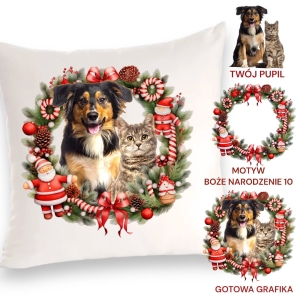 Personalizowany Prezent Poduszka z Twoim Pupilem /  Boże Narodzenie  10