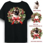 T-shirt z nadrukiem Twój Pupil na koszulce  Biały / Czarny / Unisex  /   Boże Narodzenie 14