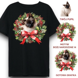 T-shirt z nadrukiem Twój Pupil na koszulce  Biały / Czarny / Unisex  /   Boże Narodzenie 14