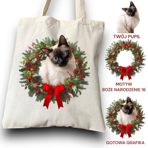 Personalizacja eko Torba  ze zdjęciem Twojego Pupila /   Boże Narodzenie 16