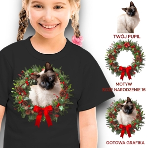 Koszulka z Twoim Pupilem Personalizacja / Biała / Czarna / Dziecięca Unisex  /    Boże Narodzenie 16
