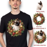 T-shirt z nadrukiem Twój Pupil na koszulce  Biały / Czarny / Unisex  /   Boże Narodzenie 17
