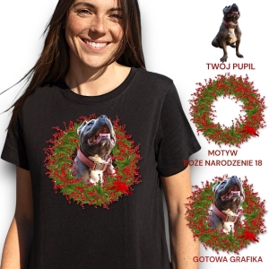 T-shirt z nadrukiem Twój Pupil na koszulce  Biały / Czarny / Unisex  /   Boże Narodzenie 18