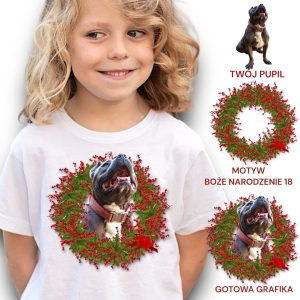 Koszulka z Twoim Pupilem Personalizacja / Biała / Czarna / Dziecięca Unisex  /    Boże Narodzenie  18