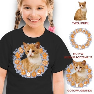 Koszulka z Twoim Pupilem Personalizacja / Biała / Czarna / Dziecięca Unisex  /    Boże Narodzenie  22