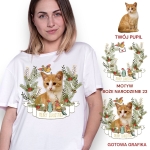 T-shirt z nadrukiem Twój Pupil na koszulce  Biały / Czarny / Unisex  /   Boże Narodzenie 23
