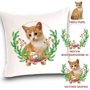 Personalizowany Prezent Poduszka z Twoim Pupilem /  Boże Narodzenie  24