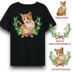 T-shirt z nadrukiem Twój Pupil na koszulce  Biały / Czarny / Unisex  /   Boże Narodzenie 24