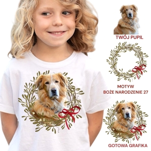 Koszulka z Twoim Pupilem Personalizacja / Biała / Czarna / Dziecięca Unisex  /    Boże Narodzenie  27