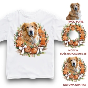 Koszulka z Twoim Pupilem Personalizacja / Biała / Czarna / Dziecięca Unisex  /    Boże Narodzenie  28