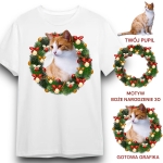 T-shirt z nadrukiem Twój Pupil na koszulce  Biały / Czarny / Unisex  /   Boże Narodzenie 30