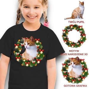 Koszulka z Twoim Pupilem Personalizacja / Biała / Czarna / Dziecięca Unisex  /    Boże Narodzenie 30
